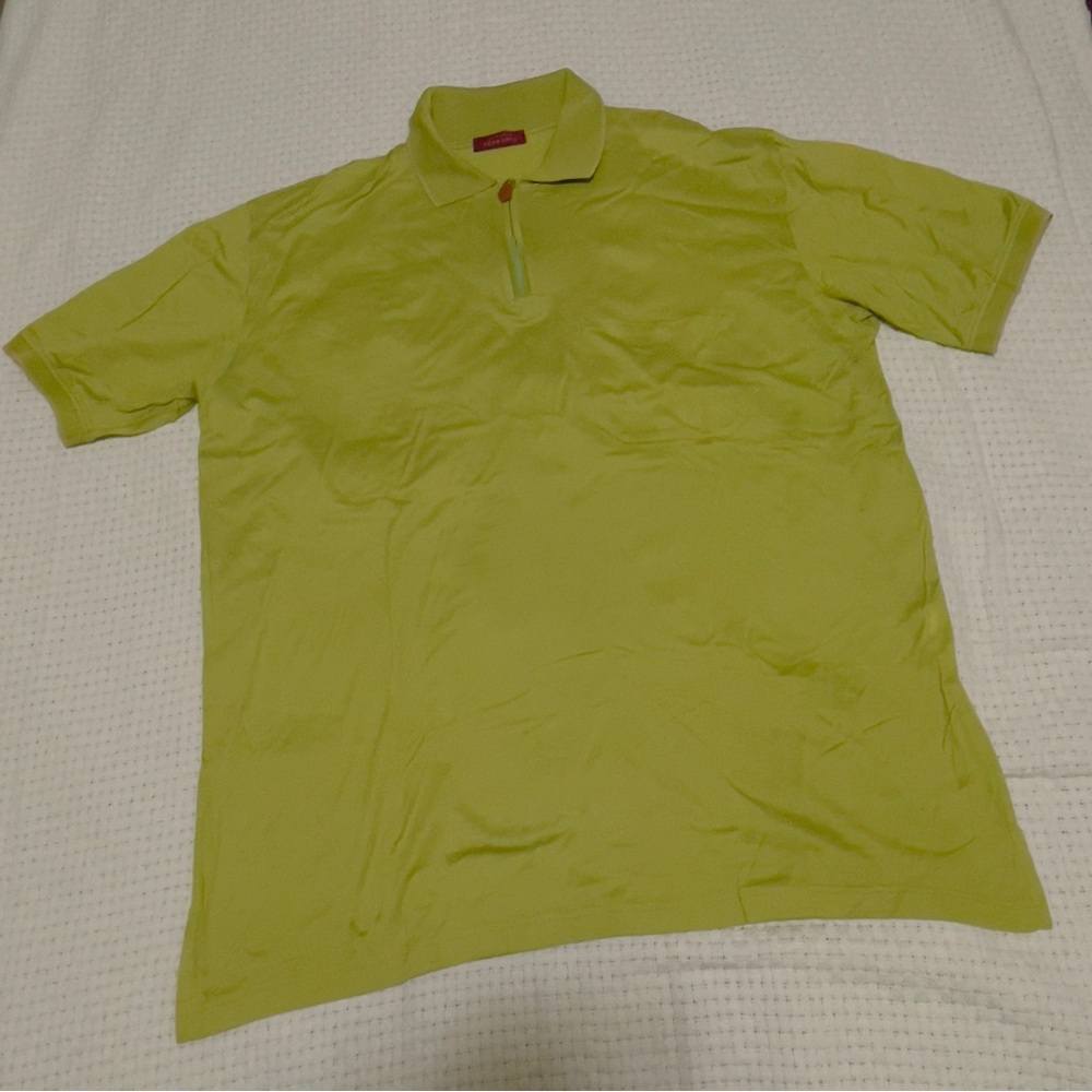 Claudio Ferrante Made In Italy Limited Men's Polo Shirt Size XL Apple Green